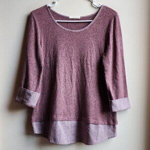 Le Lis Purple Scoop Neck Jersey Size Small